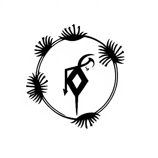Capricorn Sign Symbol With Dandelion