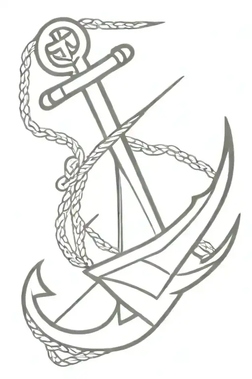 Anchor And Sword Intertwined