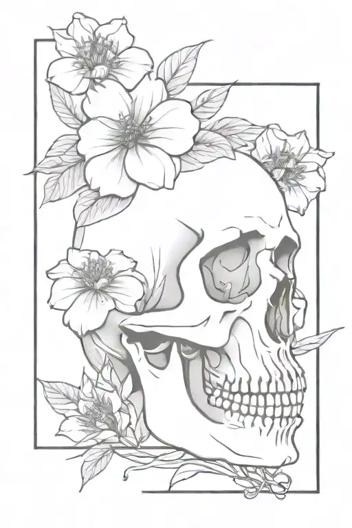 Flowers And Skull Inside