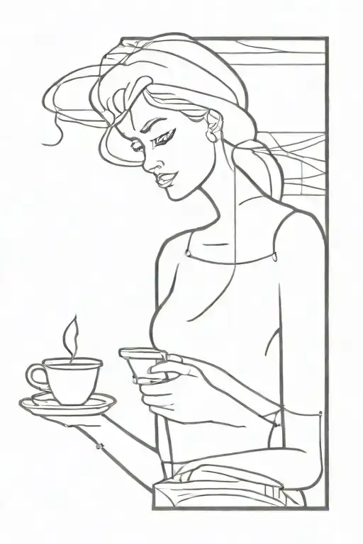 Confident Woman With Coffee Cup And Book