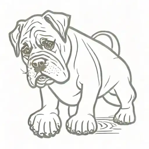 Boxer Dog Paw Prints Slowly Fading