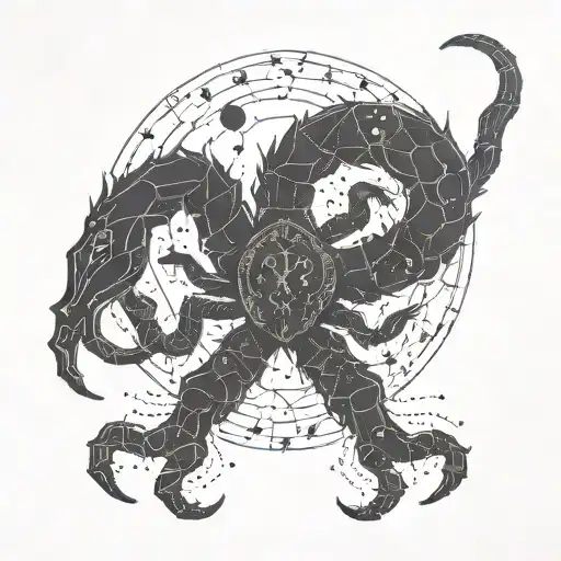 A Detailed Scorpio Constellation Intertwined With Traditional Irish Symbols