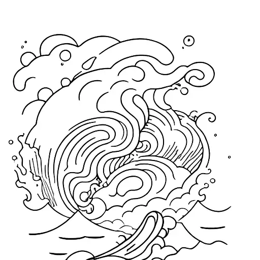 Ocean Waves Merging Into Hiking Trail And A Man Walking In The Trail