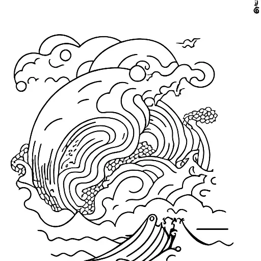 Ocean Waves Merging Into Hiking Trail And A Man Walking In The Trail