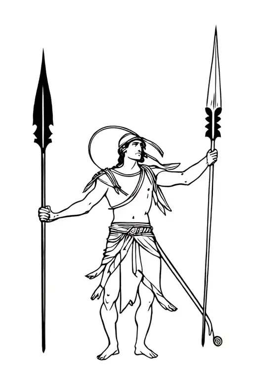 Ancient Macedonian Soldiers Holding A Spear