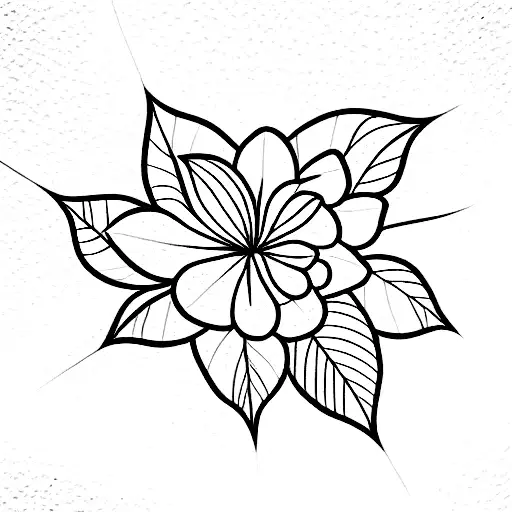 Hydrangea Flower Line Work