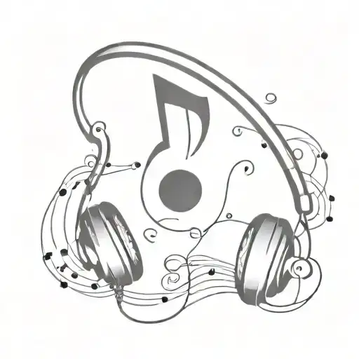 Music Note And Headphones Wrapped