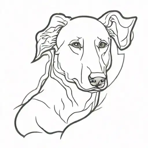 Dog Ear Outline With Sun