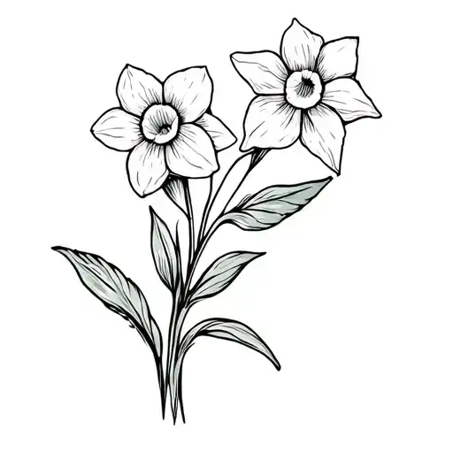 Daffodil And Morning Glory Bouquet Simple With Love Written In The Stem