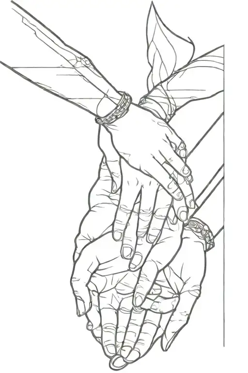 Brother And Three Sisters Holding Hands