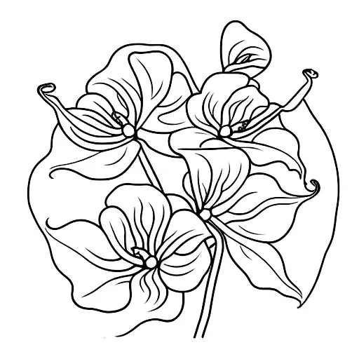 Black And White Anthurium Clarinervium Tattoo With Fine Line Work And Minimal Shading