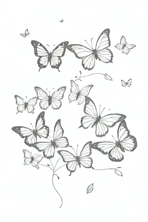 Butterflies In A Line