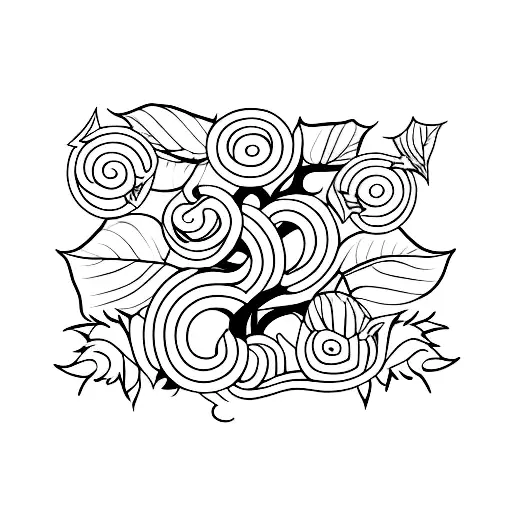 Ivy Vines And Leaves Growing Around The Outline Of A Horse