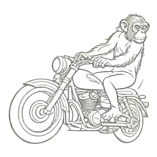 Monkey Riding Motorcycle