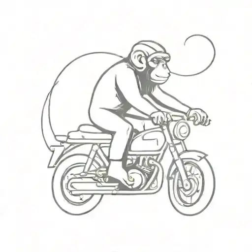 Monkey Riding Motorcycle