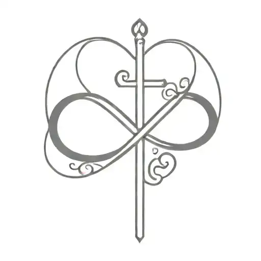 Infinity Symbol With Cross And Heart