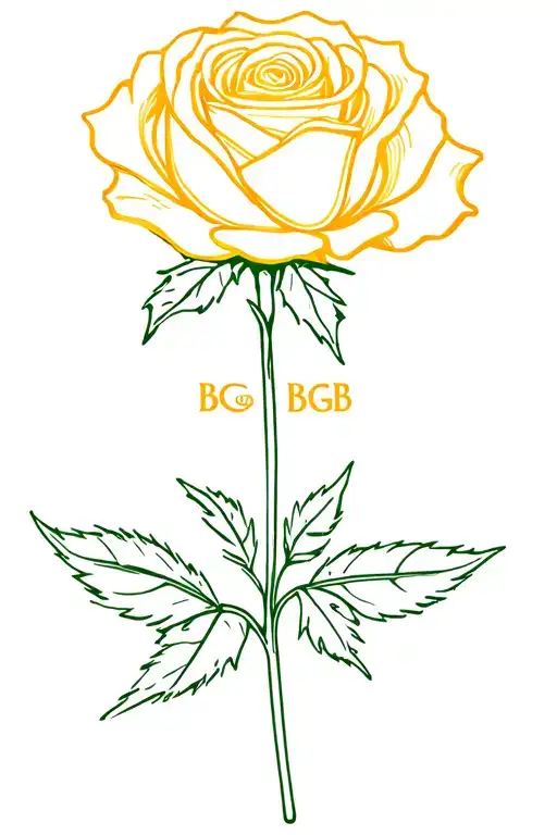 A Small Yellow Rose With The Initials Bgb