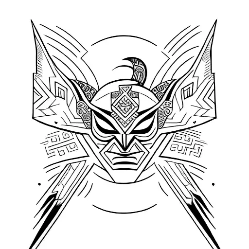 Bold Line Aztec Bat Symbol