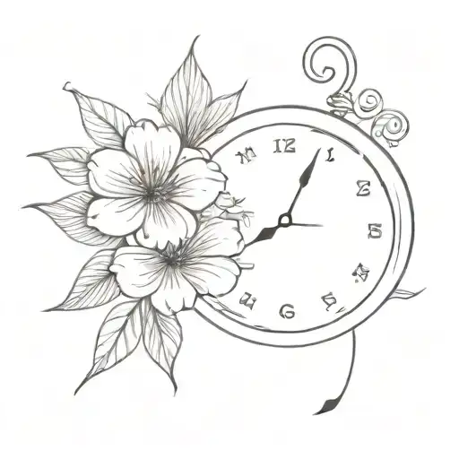 Flower And Clock I Want Something Feminine And Delicate