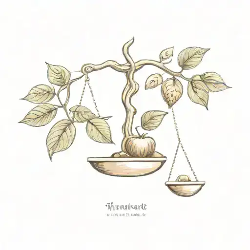 Hazelnut Tree With Balance Scale And Gemini