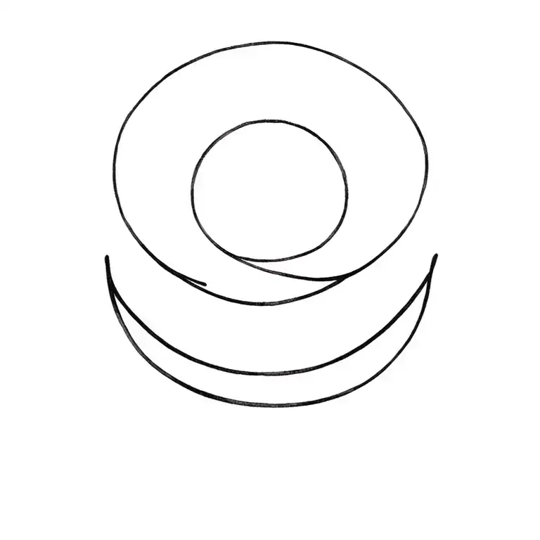 Enso Circle Made Up Of Narrow Concentric Lines