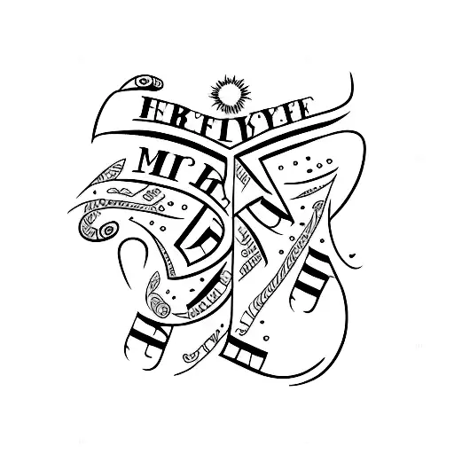 Script Tattoo With Letters Mjf