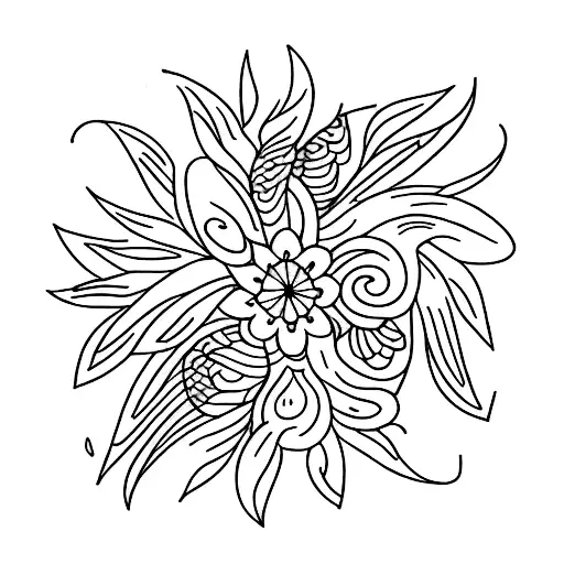 A Tattoo Featuring A Flock Of Birds And Flowers Symbolizing Friendship And Unity