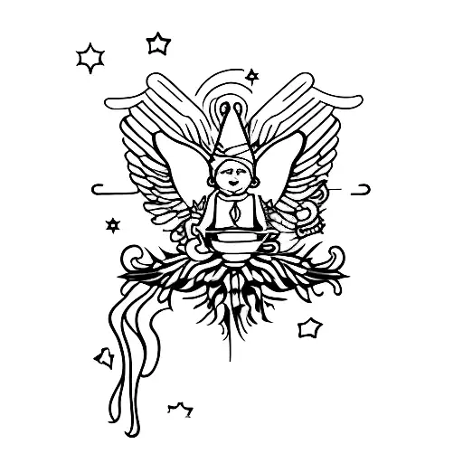 Flying Cherubim While Drinking A Coffee
