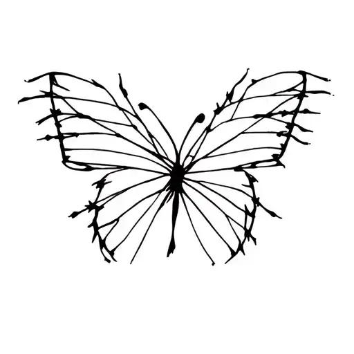 Fine Line Barbed Wire Butterfly