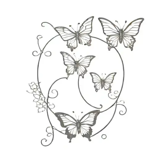 Butterflies Flying With Saggitarius Zodiac Sign