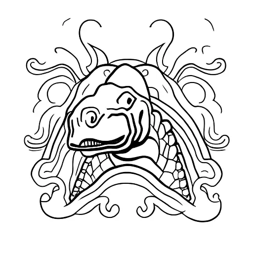 A Minimalist Tattoo Of A Dinosaur Holding A Tissue To Its Eye