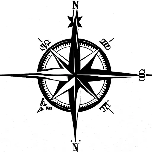 Compass Rose Tattoo With Date