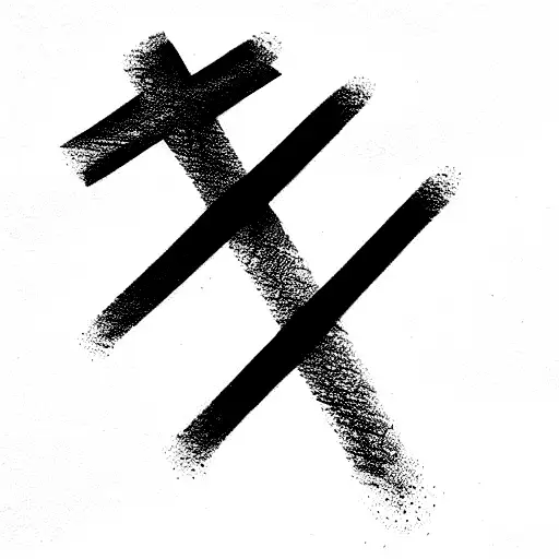 Christian Cross With Heart Shadow