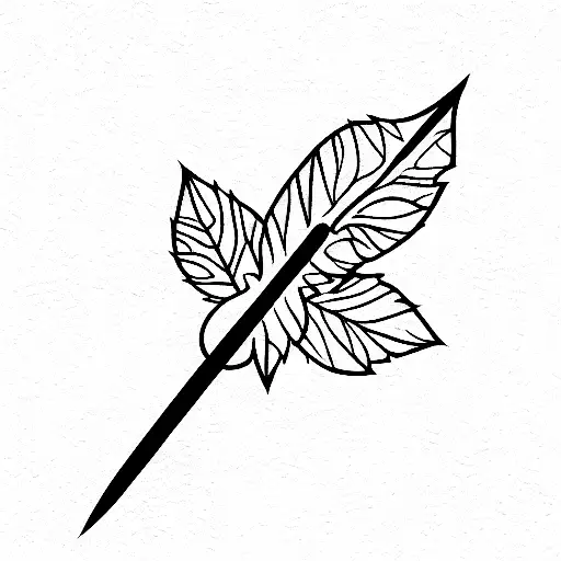 Dagger Surrounded By Leaves