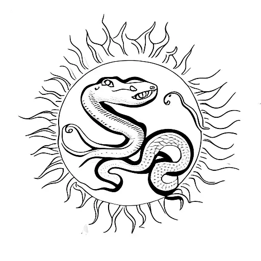 Snake Entering A Sun