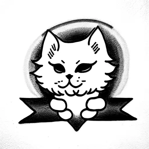 Persian Cat Walks On A Rainbow