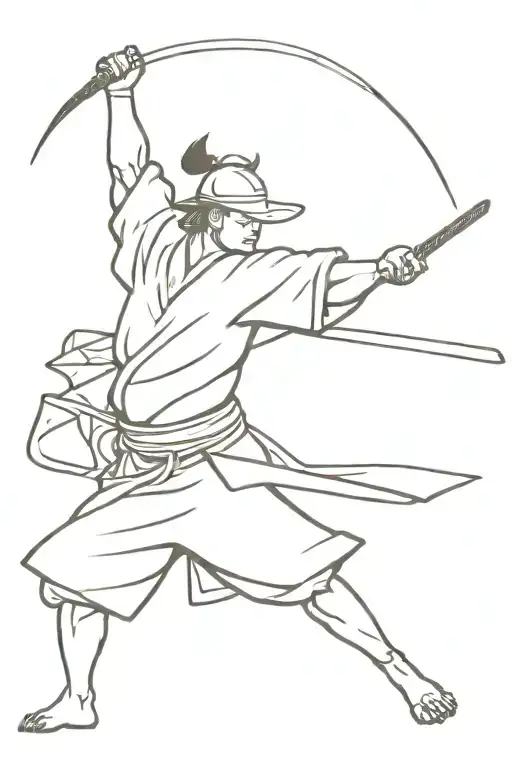 Samurai Warrior Fighting Stance