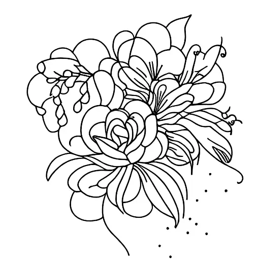 July Birth Flower With Name Courtney