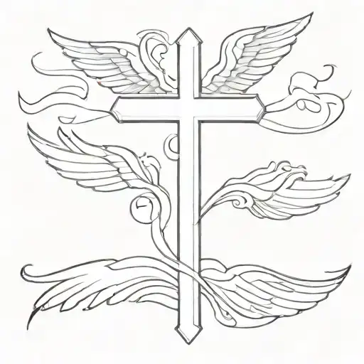 Christian Cross With Wings