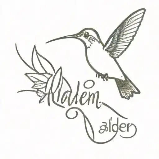 Hummingbird With The Word Alladeen