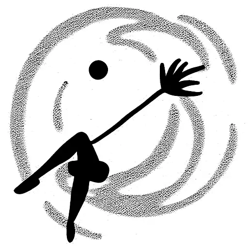 Stick Figure Sitting On A Full Moon