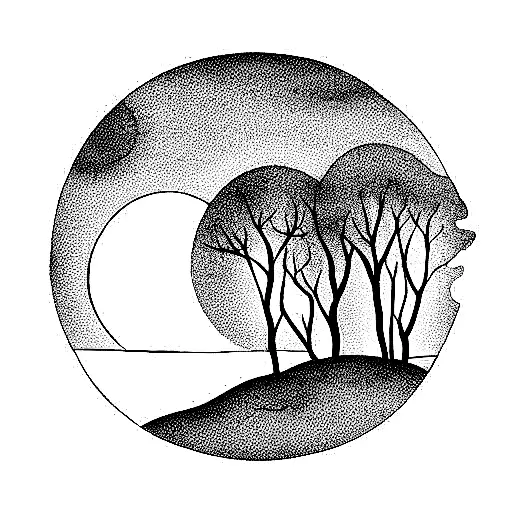 Full Moon Forest River