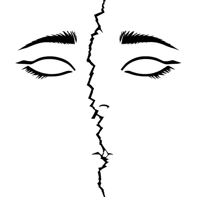 Face Smile Mask Broken And Reveal Sad Face