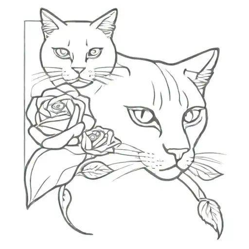 Cats And Rose