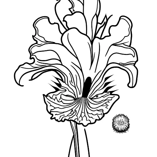 Dainty Iris Flower And Scottish Thistle