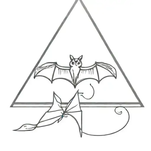 Bat And Triangle And Book