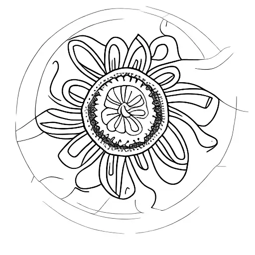 Motorbike Wheel Surrounded By Lily Flowers