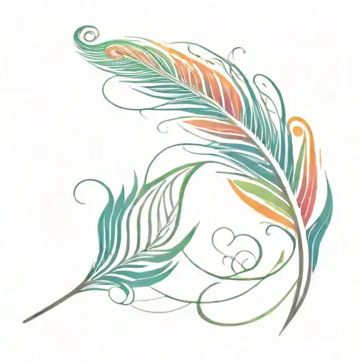 Colourful Peacock Feather Attached