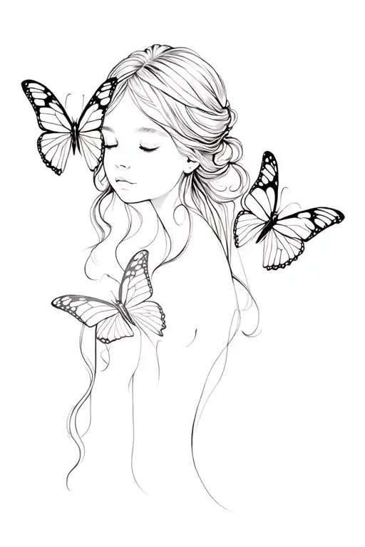 Tattoo Of My Daughter With Butterflies