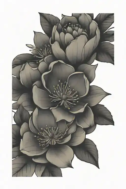 Long Stew With Flowers And Small Magnolia On Top And Fineline